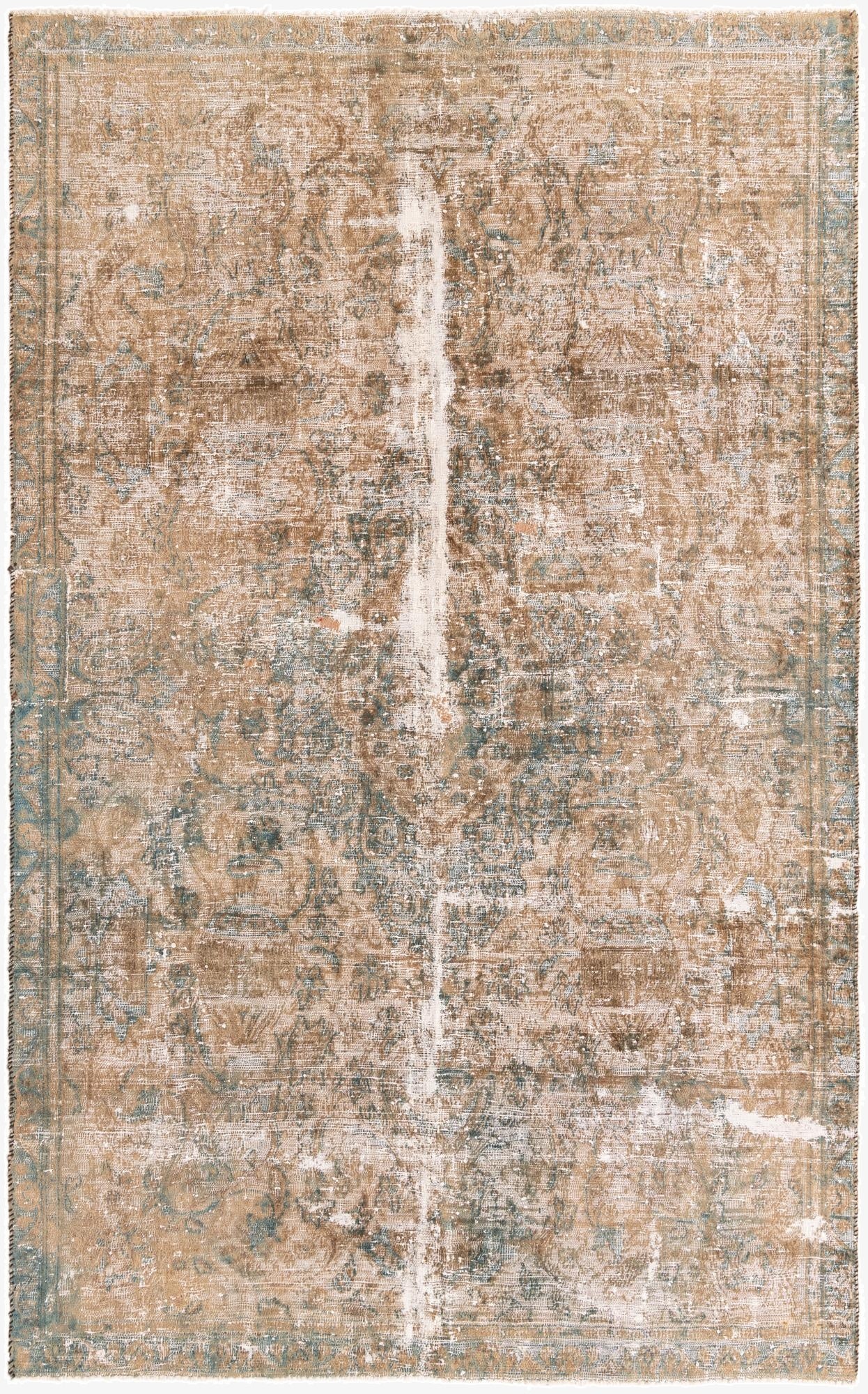  6' x 9' 8  Hand Knotted Ultra Vintage Persian Wool Rug