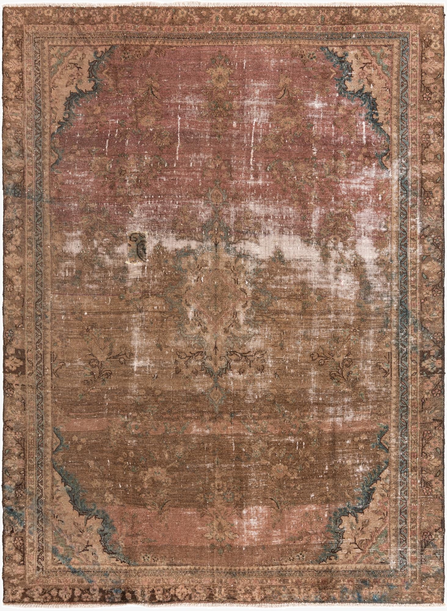  6' 5 x 9'  Hand Knotted Ultra Vintage Persian Wool Rug