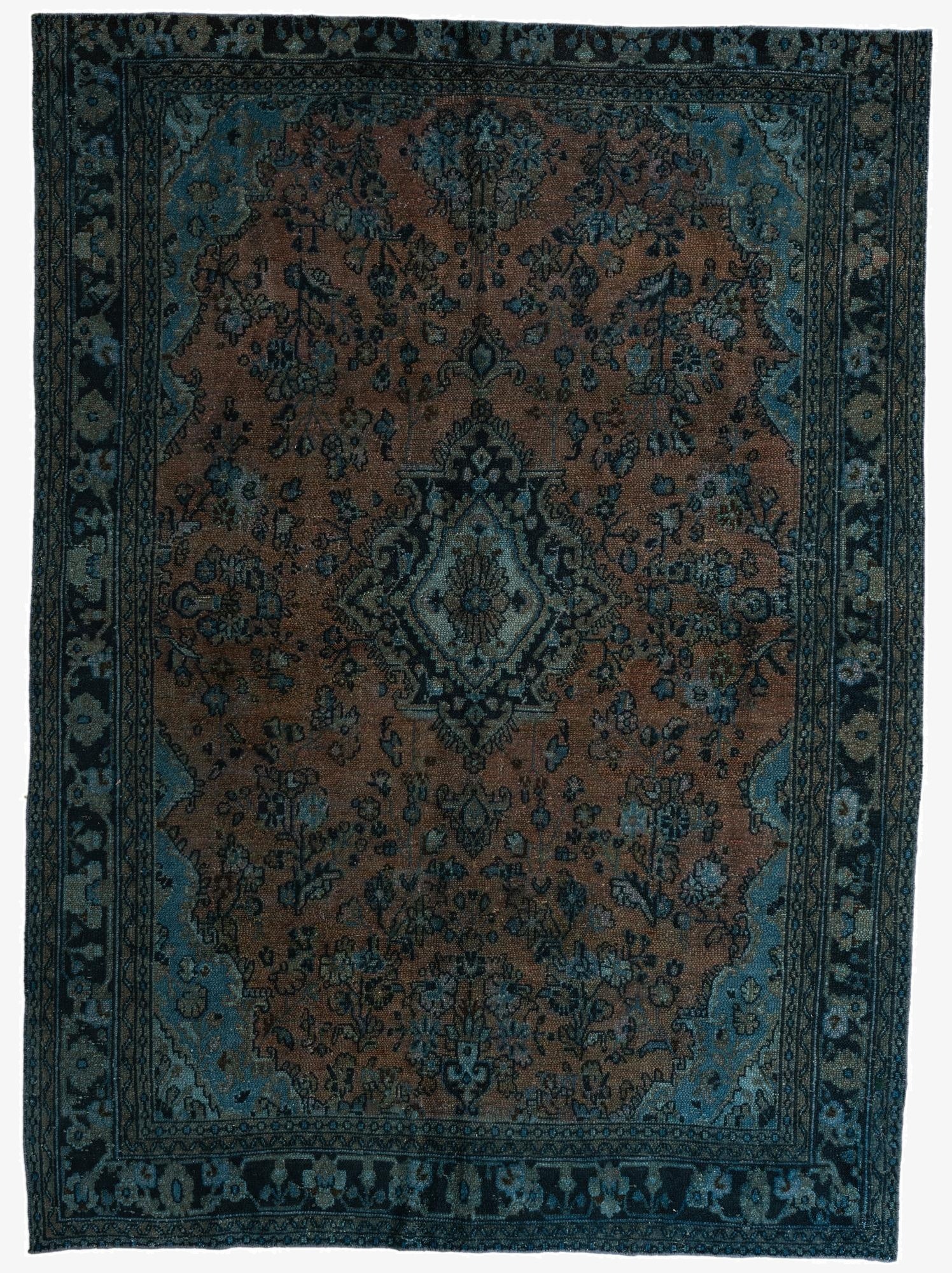  6' 10 x 9' 5  Hand Knotted Ultra Vintage Persian Wool Rug