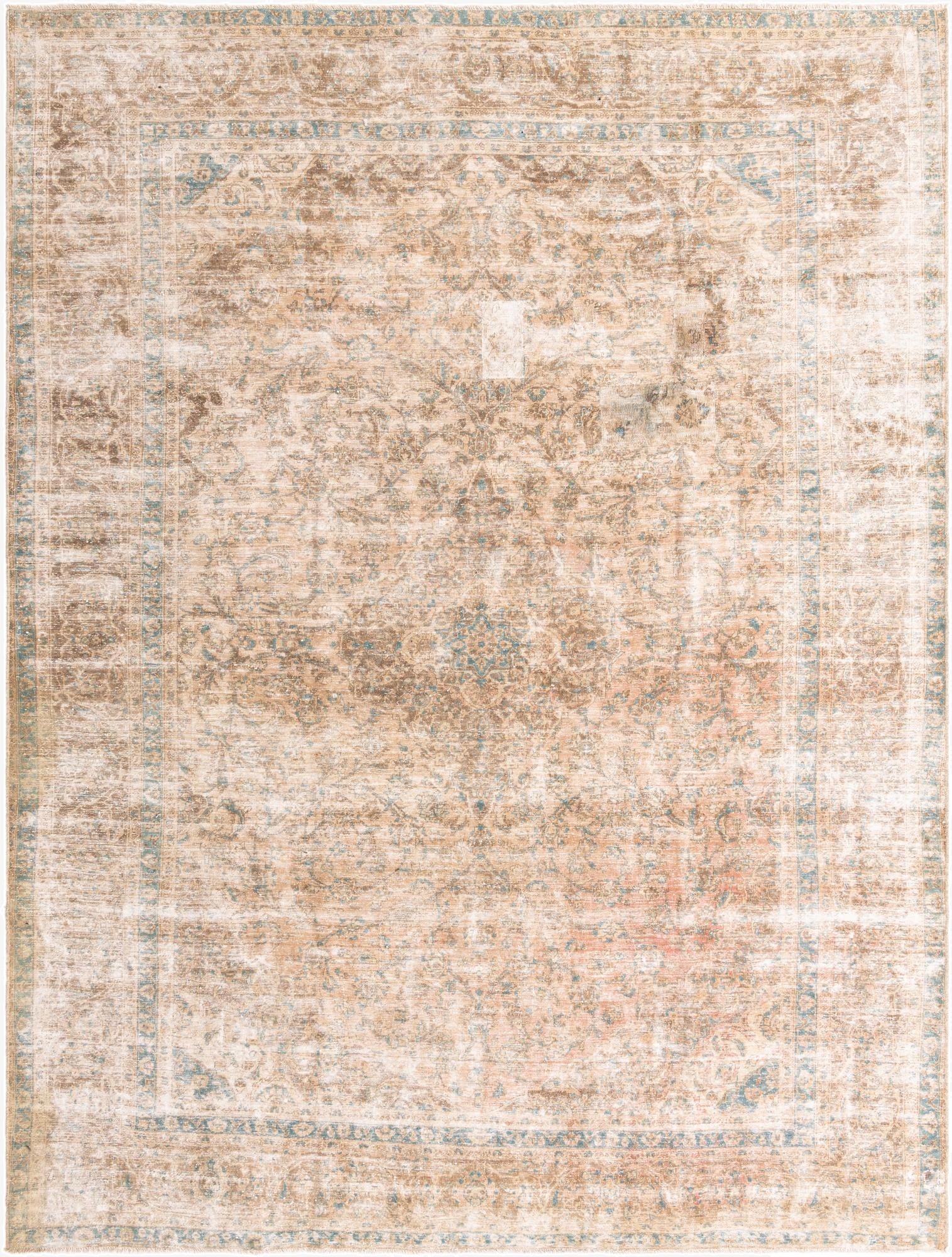  9' 5 x 12' 9  Hand Knotted Ultra Vintage Persian Wool Rug