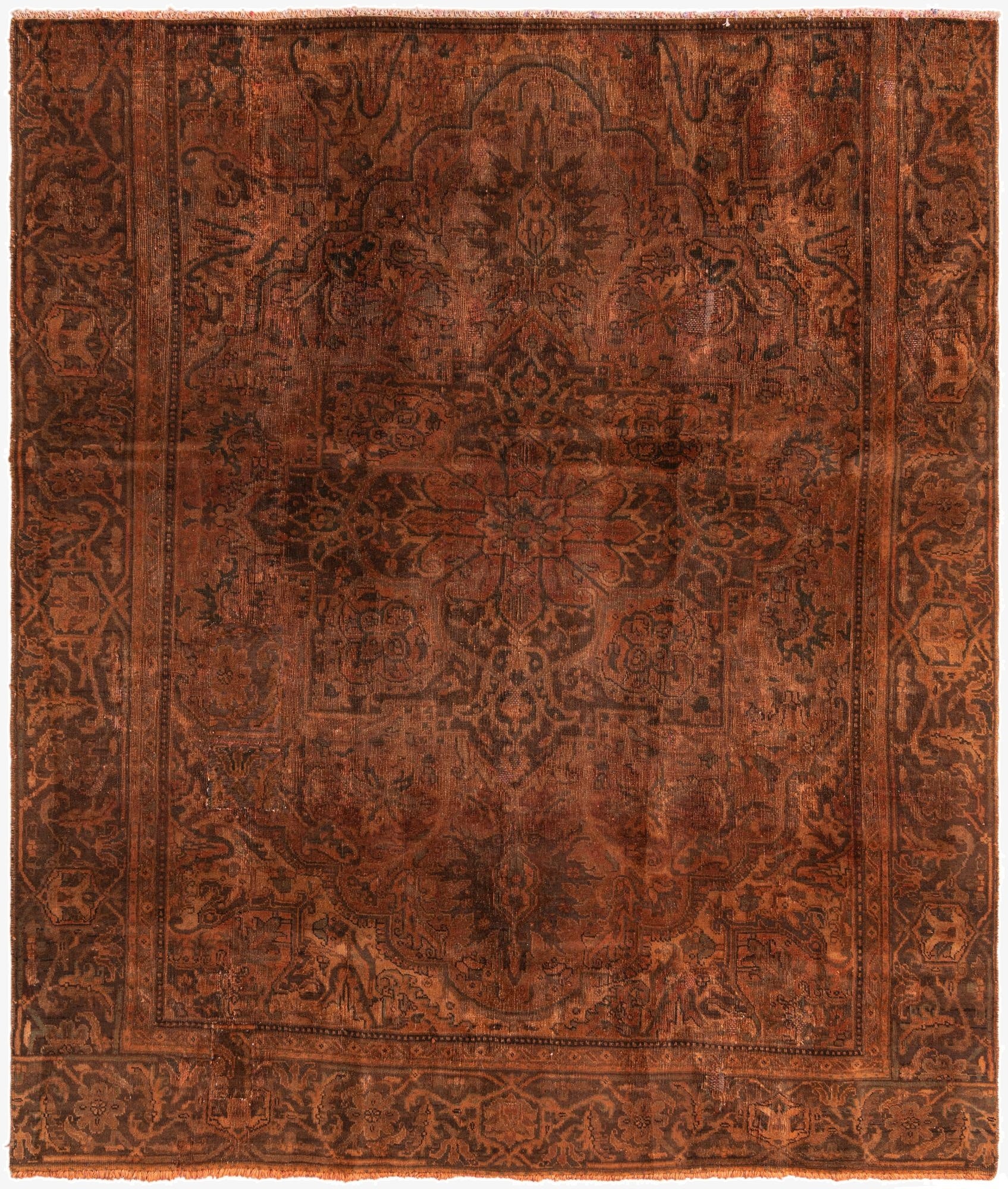  7' 9 x 9'  Hand Knotted Ultra Vintage Persian Wool Rug