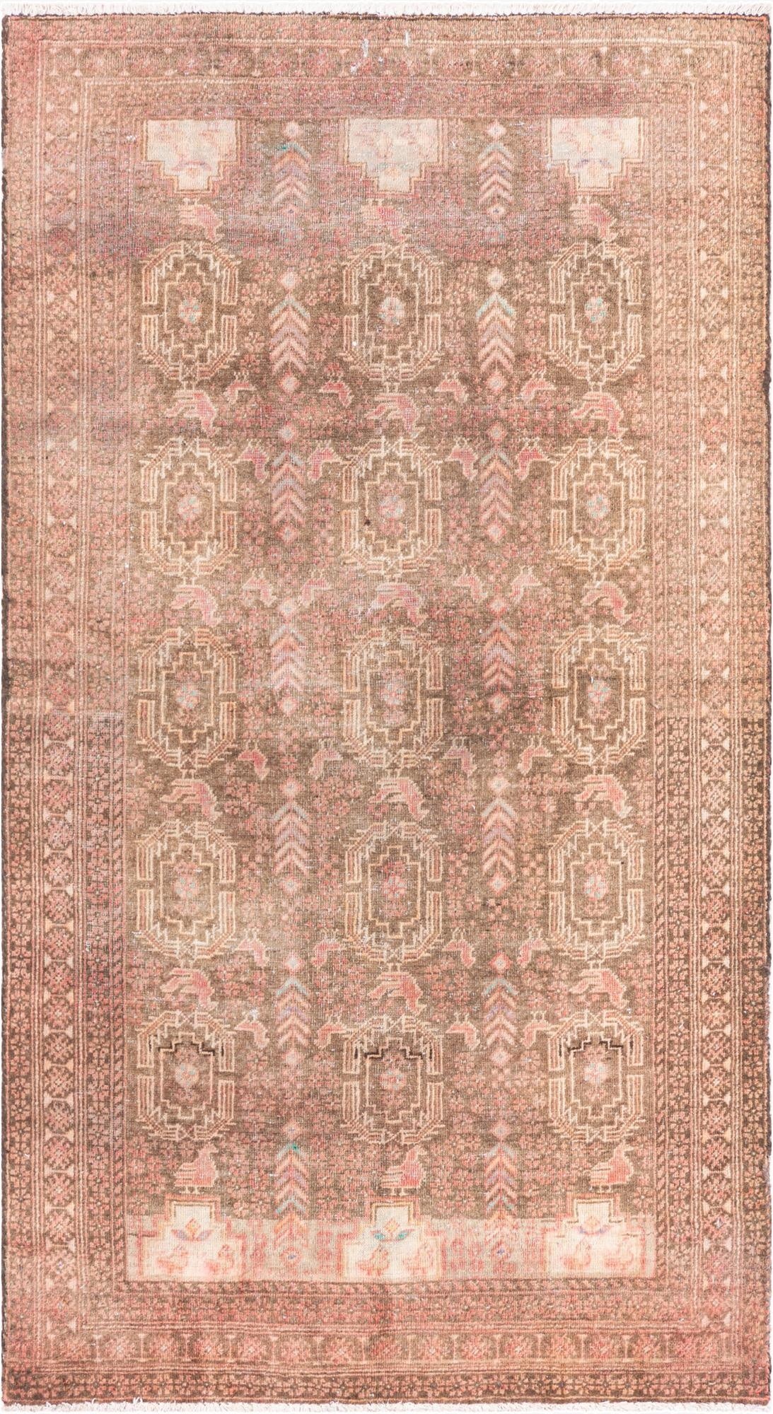  3' 2 x 5' 6  Hand Knotted Ultra Vintage Persian Wool Rug