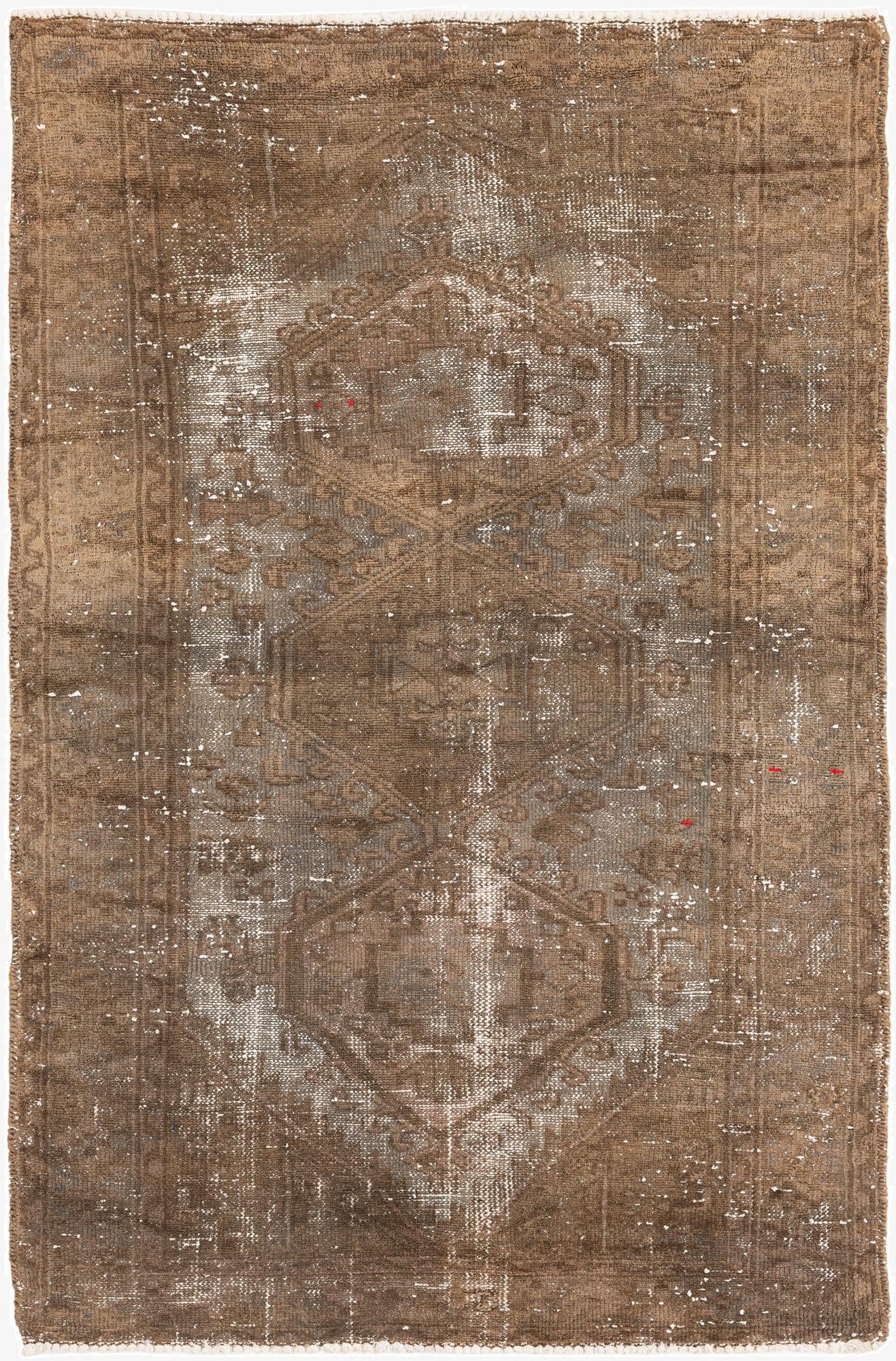  3' 1 x 4' 9  Hand Knotted Ultra Vintage Persian Wool Rug