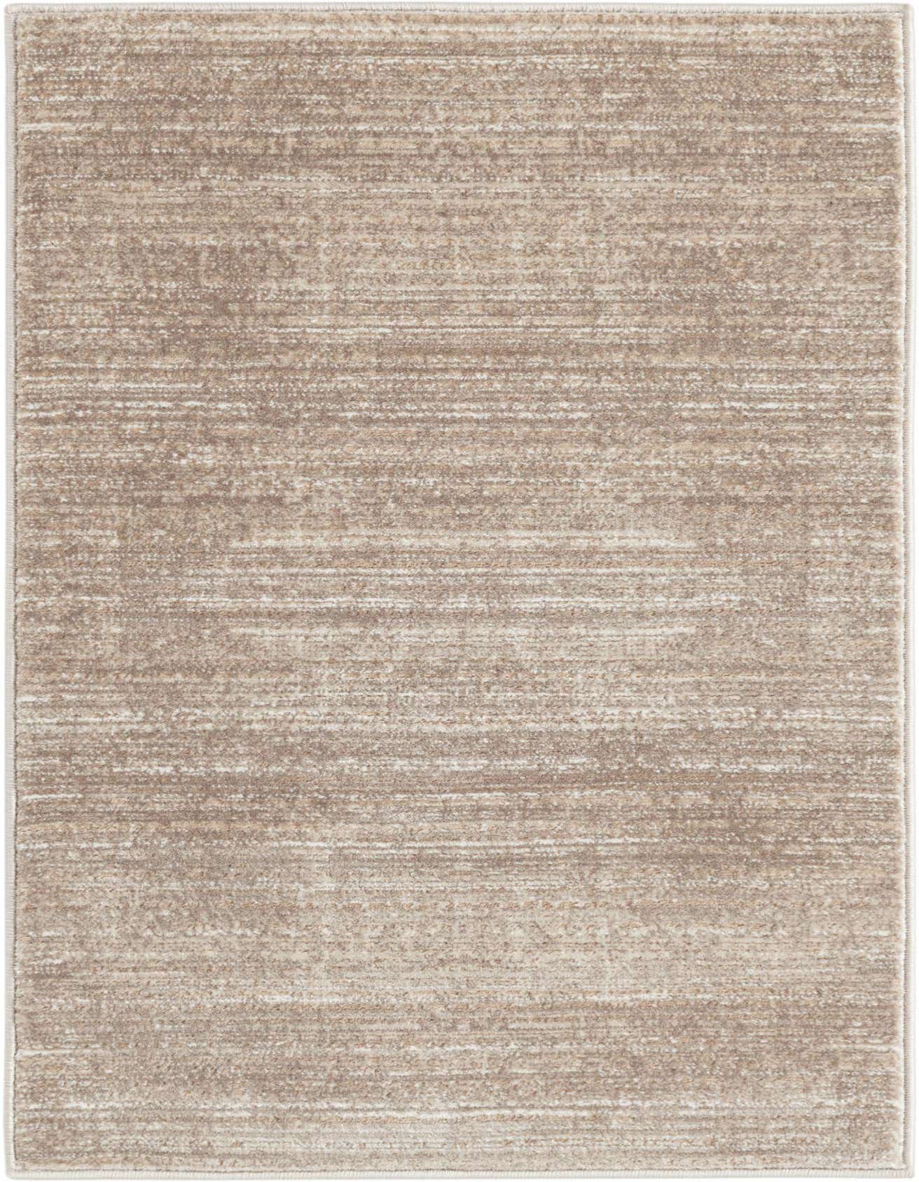 A 2x3 rectangular brown and tan transitional area rug with a subtle textured, solid pattern.