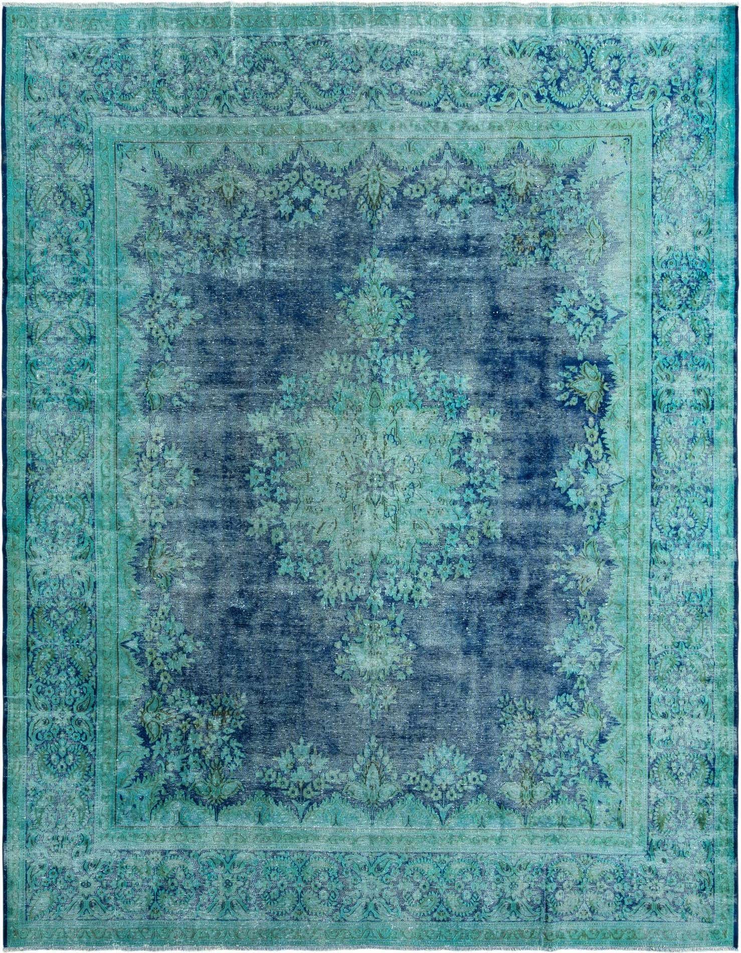 A 9x12 rectangular Rugs.com Vintage Royal Persian rug in shades of brown and tan, featuring an intricate floral medallion design and ornate border.