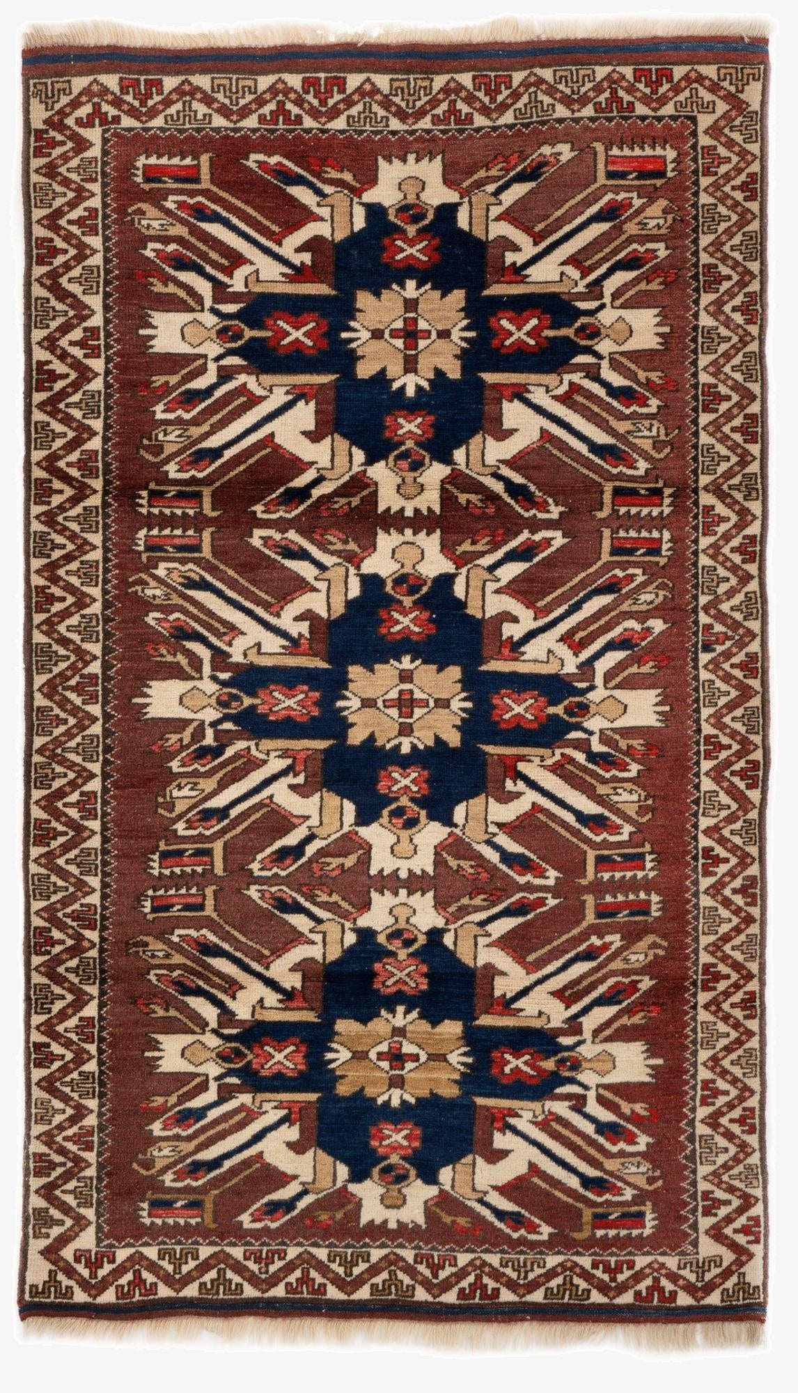  3' 7 x 6' 1  Hand Knotted Yagcibedir Wool Rug