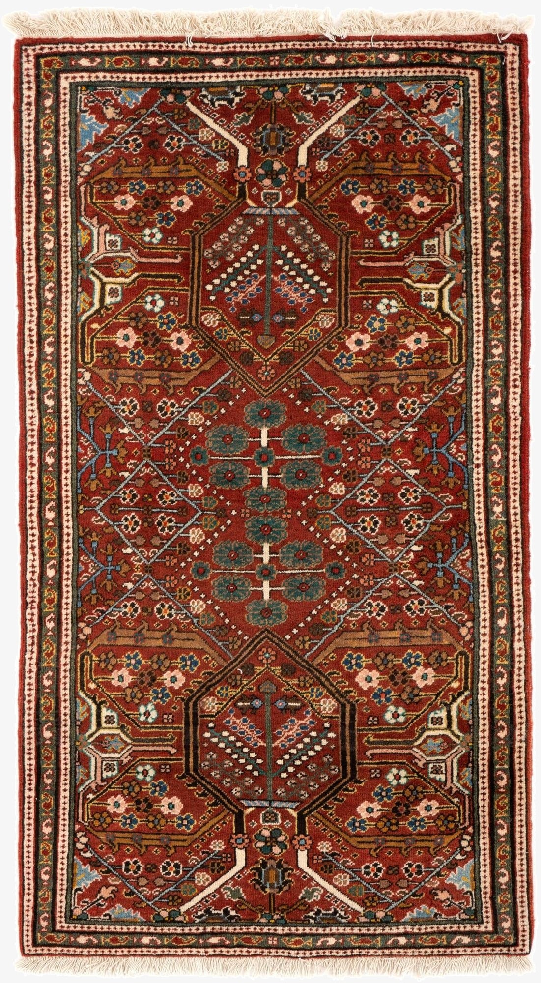  2' 11 x 4' 11  Hand Knotted Zageh Persian Wool Rug