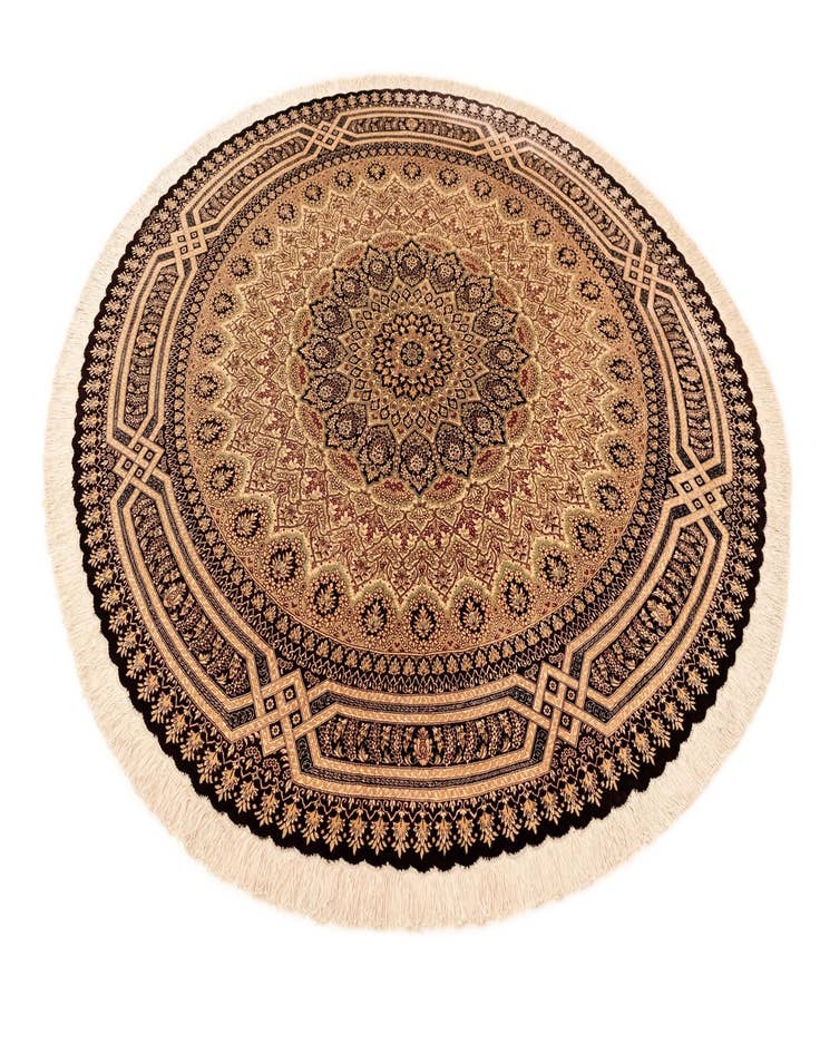 Detail image of  6' 6 x 6' 6 Ghom Silk Round Rug