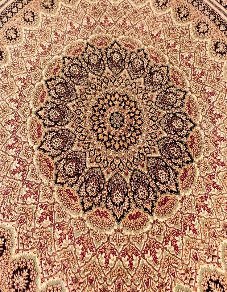 Detail image of  6' 6 x 6' 6 Ghom Silk Round Rug