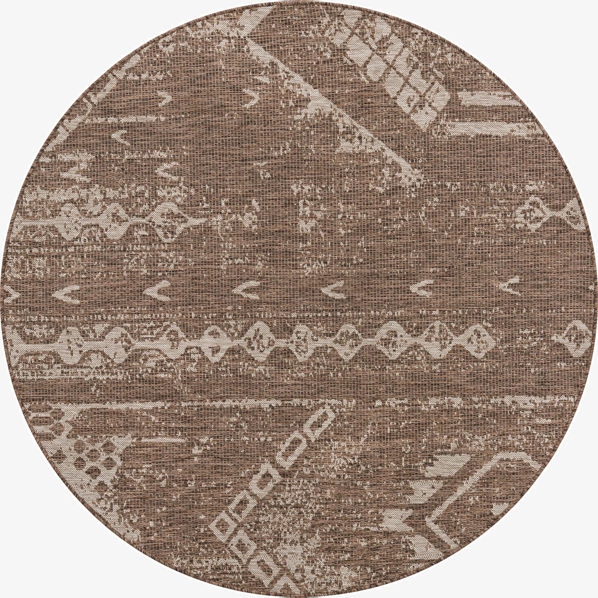  6' x 6'  Washable Bohemian Indoor / Outdoor Round Rug