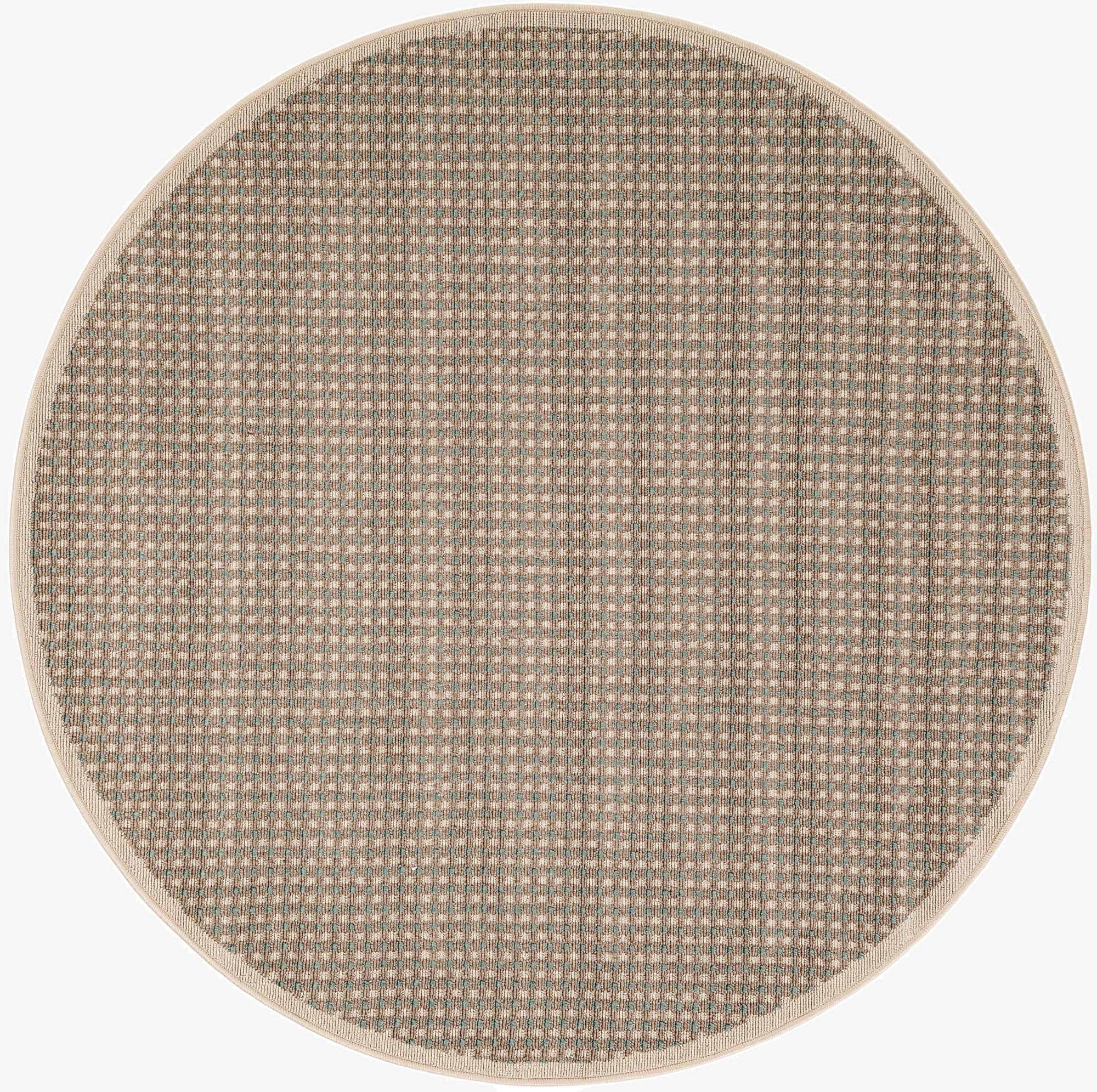  5' x 5'  Washable Border Indoor / Outdoor Round Rug