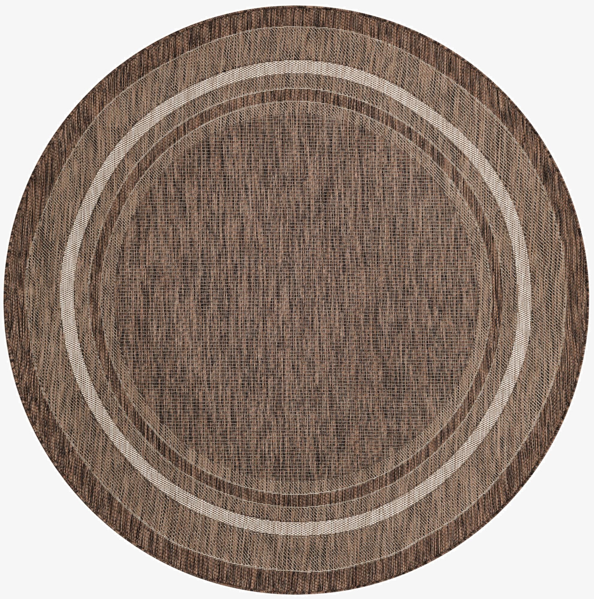  6' 1 x 6' 1  Washable Border Indoor / Outdoor Round Rug