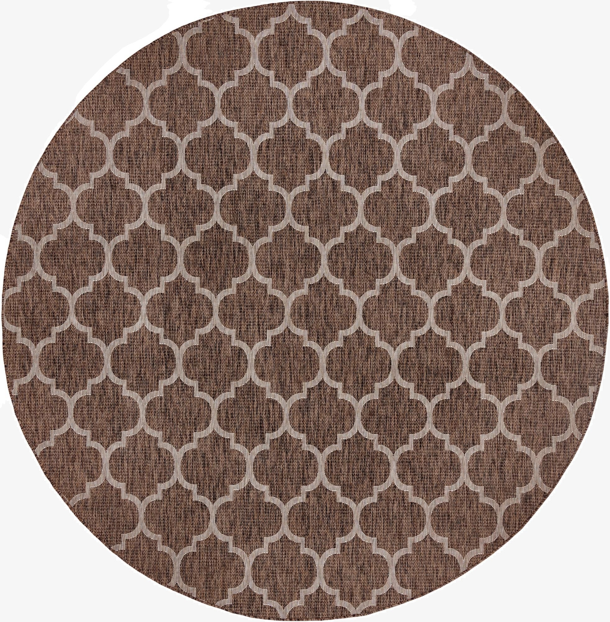  10' 8 x 10' 8  Washable Lattice Indoor / Outdoor Round Rug