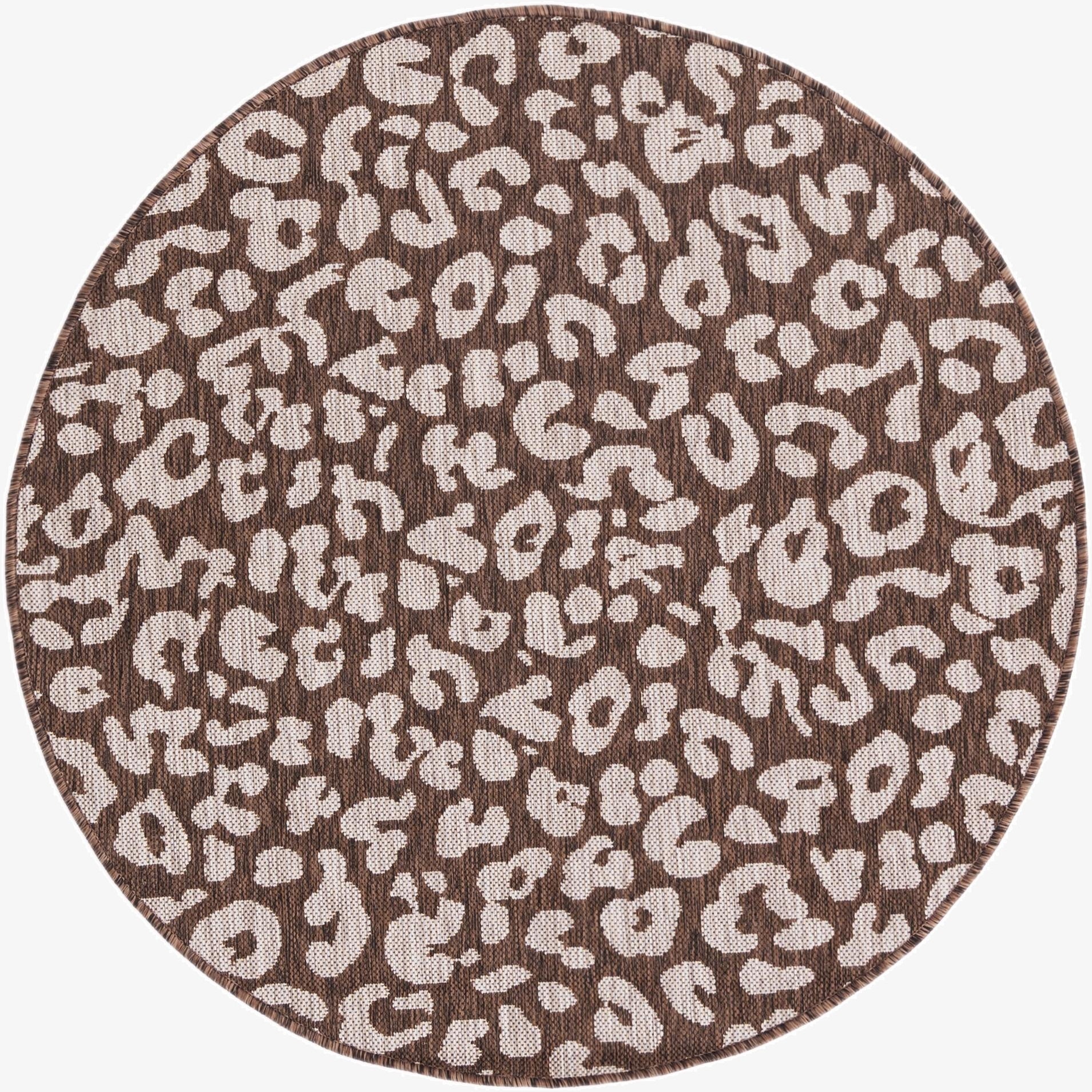  4' x 4'  Washable Safari Indoor / Outdoor Round Rug