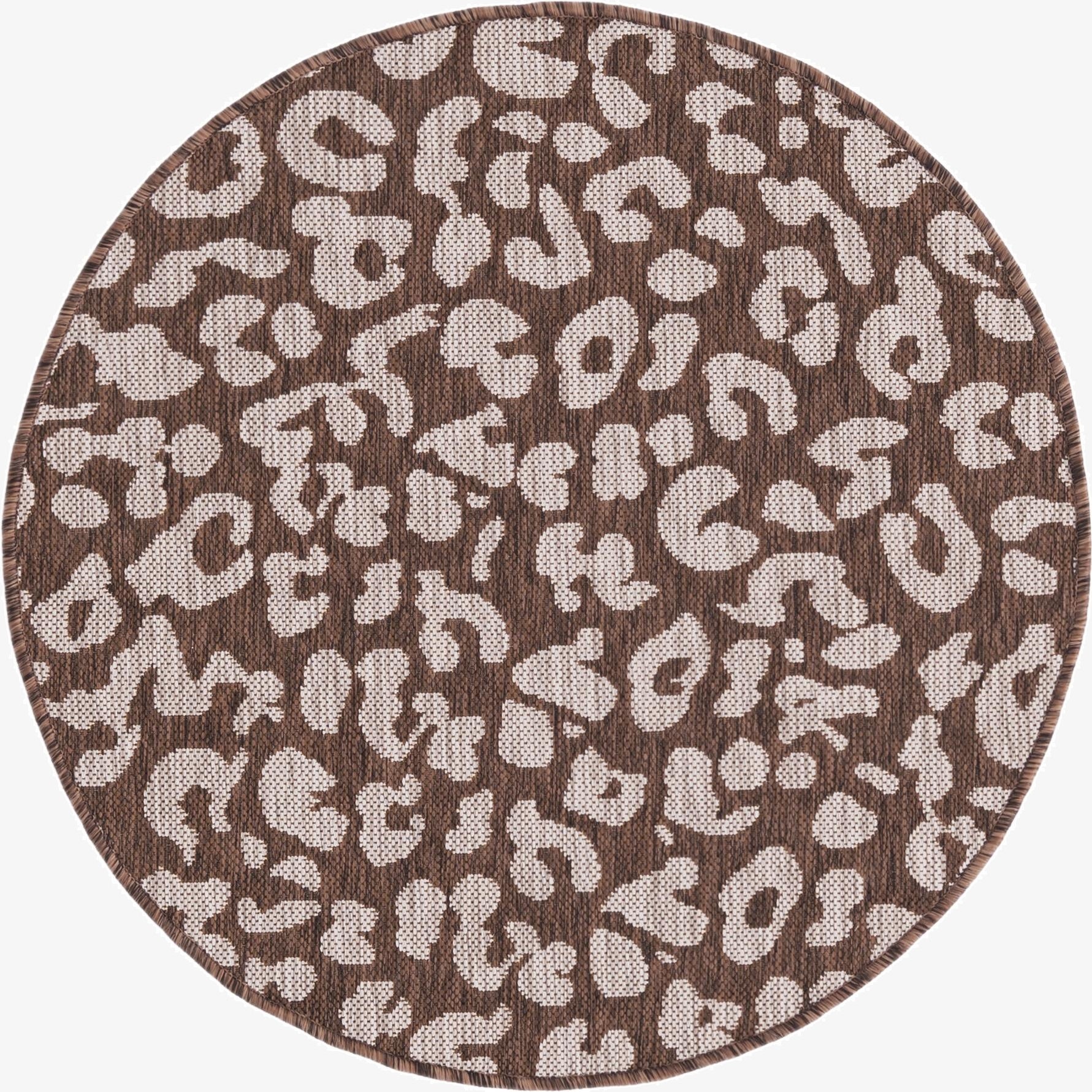  3' x 3'  Washable Safari Indoor / Outdoor Round Rug
