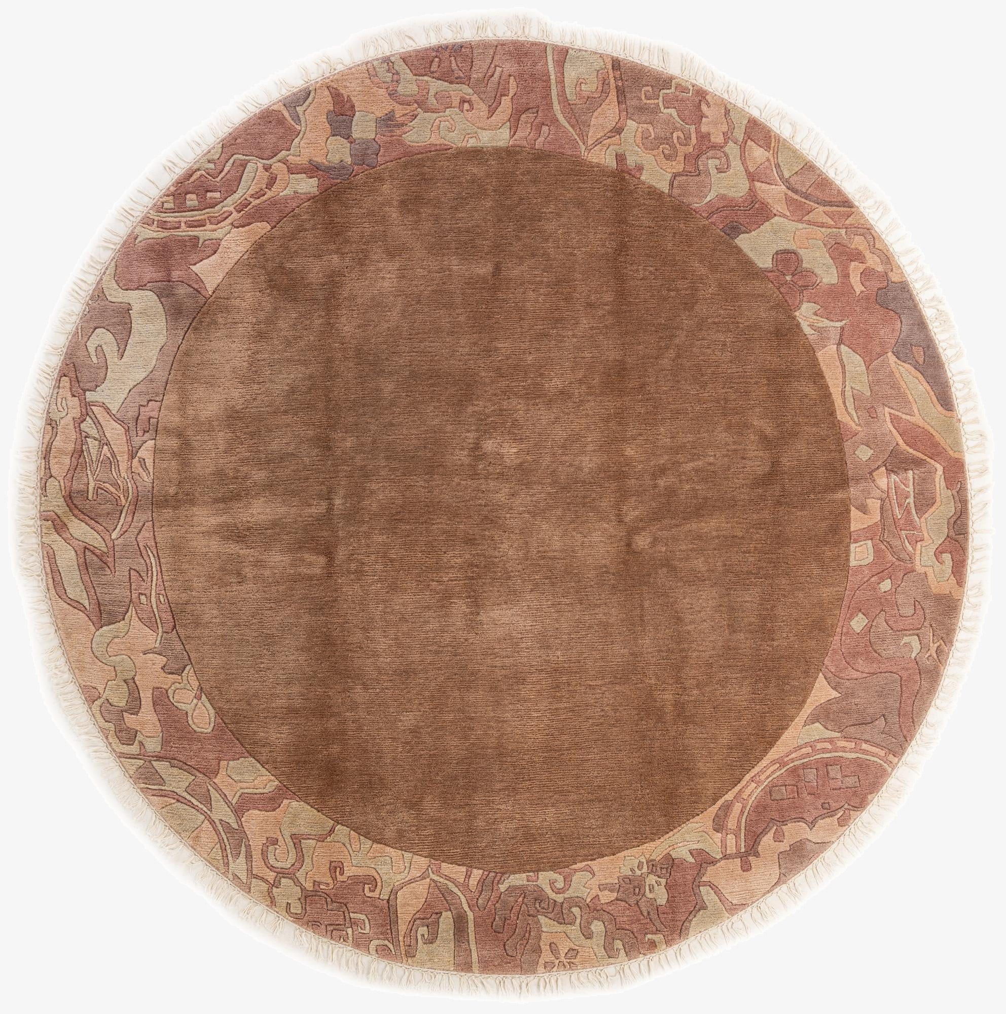  8' x 8' 2  Hand Knotted Tibet Wool Round Rug