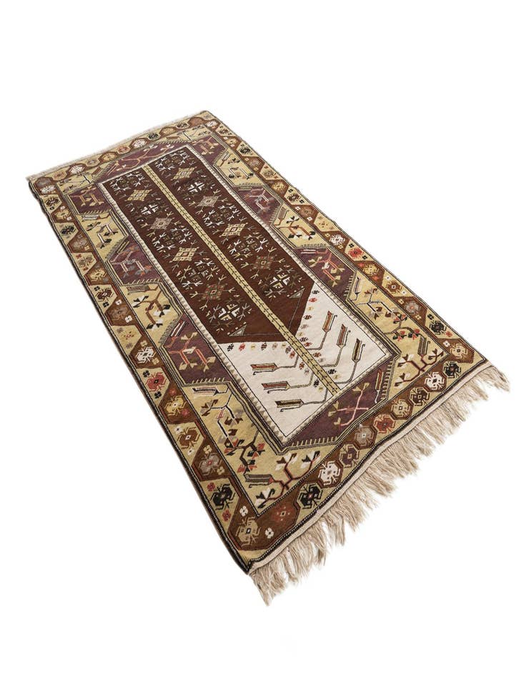 Detail image of  4' 6 x 8'  Hand Knotted Anatolian Oriental Wool Runner Rug