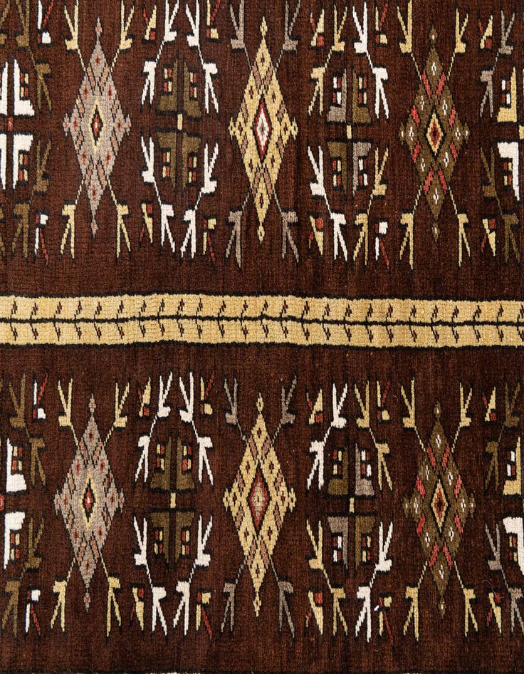 Detail image of  4' 6 x 8'  Hand Knotted Anatolian Oriental Wool Runner Rug