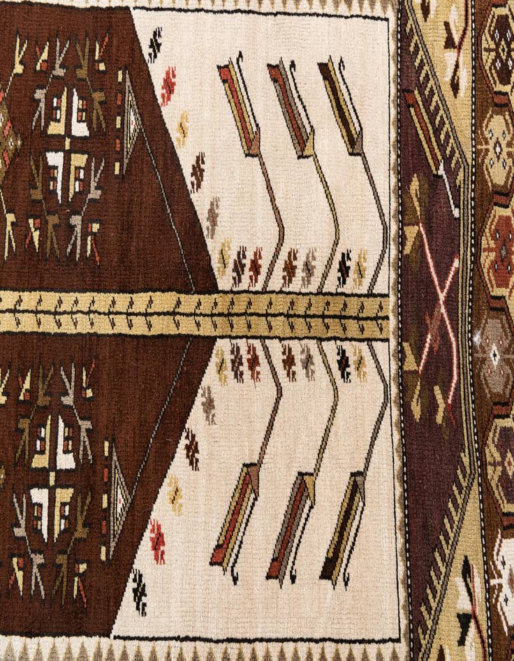 Detail image of  4' 6 x 8'  Hand Knotted Anatolian Oriental Wool Runner Rug