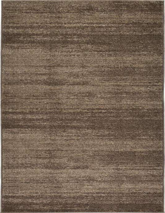 A 10 ft runner rug in varying shades of brown and tan, featuring a subtle striped, distressed pattern, ideal for a hallway.