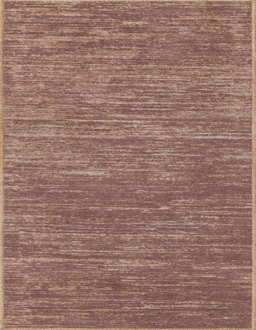 A long 8 ft runner rug in shades of brown and tan with a modern striped pattern and textured pile, ideal for a hallway.