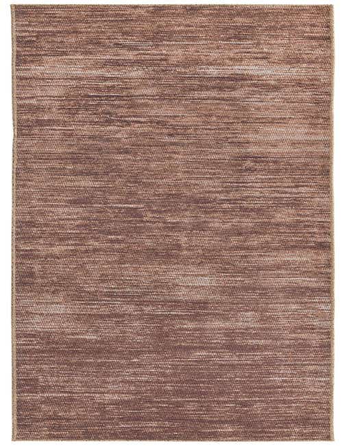 A 10 ft runner rug from the Asha collection, featuring a modern stripe pattern in varying shades of brown and tan.