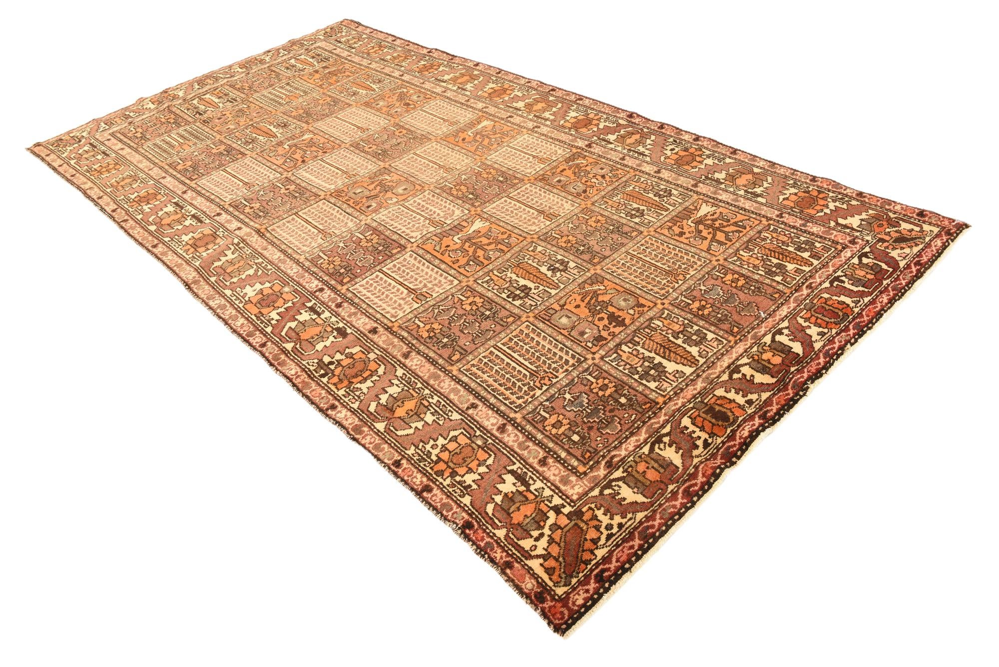  5' 2 x 10'  Hand Knotted Bakhtiar Persian Wool Runner Rug