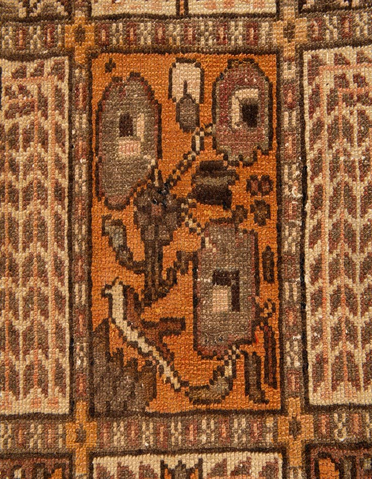Detail image of  5' 2 x 10'  Hand Knotted Bakhtiar Persian Wool Runner Rug
