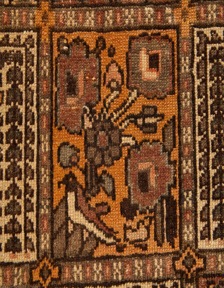 Detail image of  5' 2 x 10'  Hand Knotted Bakhtiar Persian Wool Runner Rug