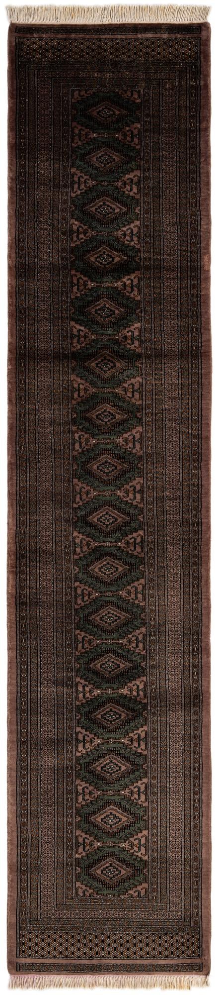  2' 7 x 11' 9  Hand Knotted Bokhara Oriental Wool Runner Rug