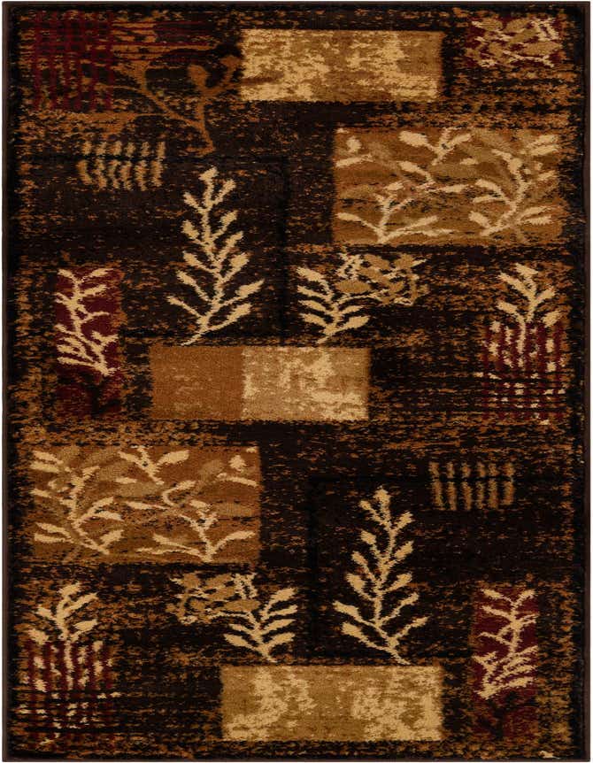 A 6 ft runner rug with a floral pattern in shades of brown, tan, and hints of red, ideal for hallways or kitchens.