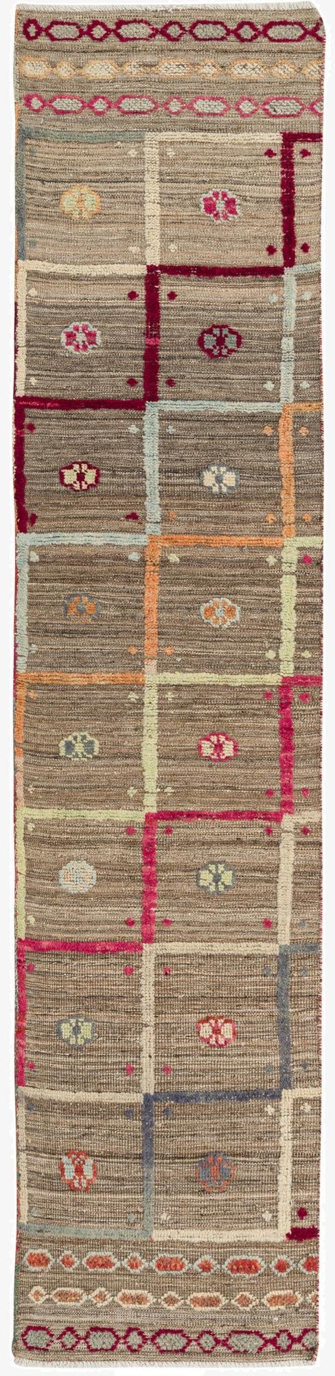  2' 4 x 10'  Hand Knotted Darya Wool Runner Rug