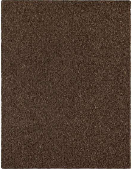 A 12 ft brown runner rug with a textured, flatweave surface, ideal for a hallway or patio.