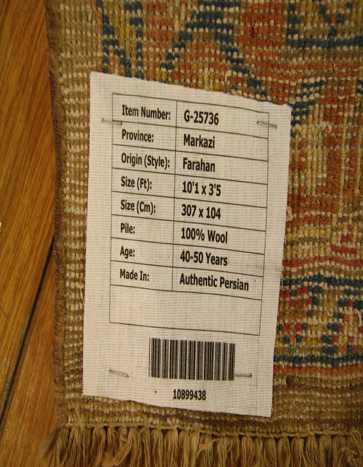 Detail image of  3' 7 x 10' 2  Hand Knotted Farahan Persian Wool Runner Rug