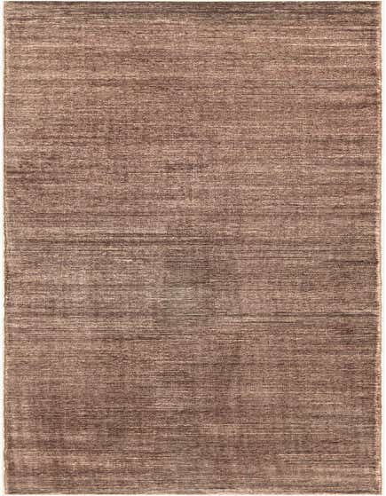A 12 ft runner rug from the Rugs.com Finsbury collection, featuring a textured high/low pile in varying shades of brown and tan, ideal for a hallway.