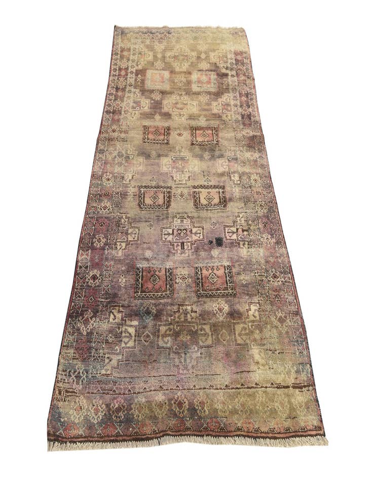 Detail image of  3' 9 x 7' 5  Hand Knotted Hamedan Persian Wool Runner Rug