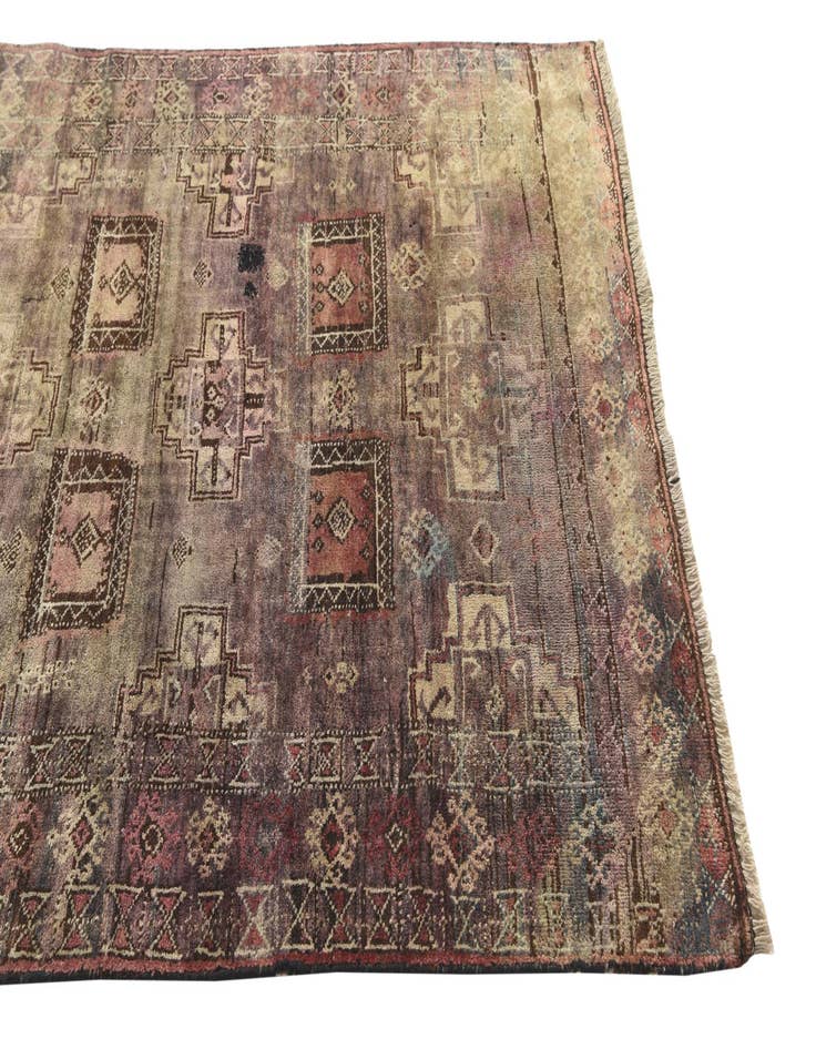 Detail image of  3' 9 x 7' 5  Hand Knotted Hamedan Persian Wool Runner Rug