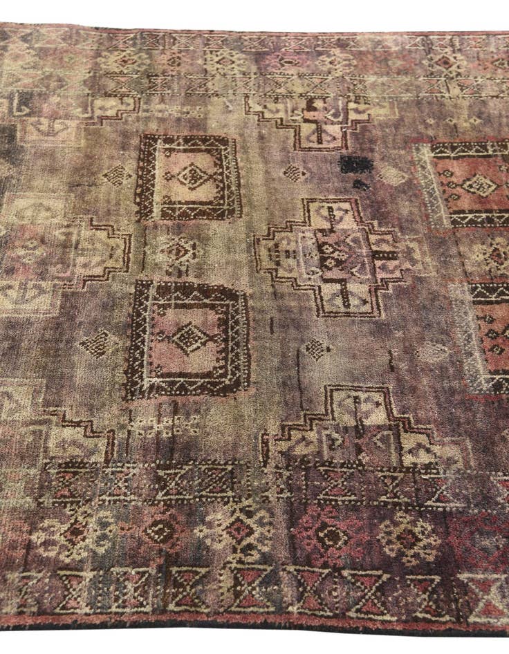 Detail image of  3' 9 x 7' 5  Hand Knotted Hamedan Persian Wool Runner Rug