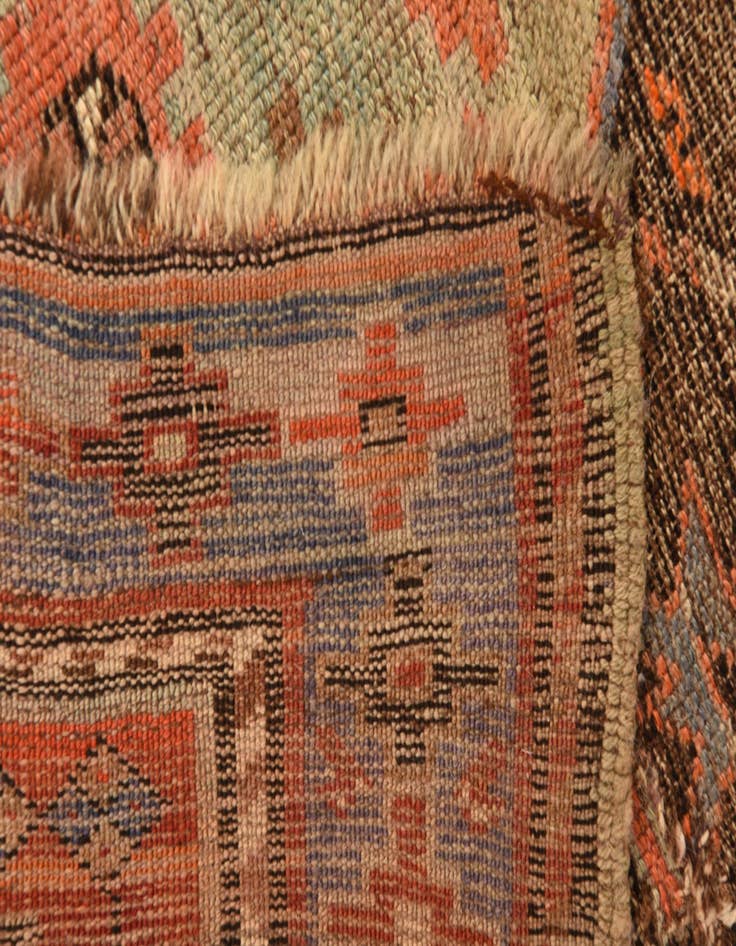 Detail image of  3' 8 x 7' 7  Hand Knotted Hamedan Persian Wool Runner Rug