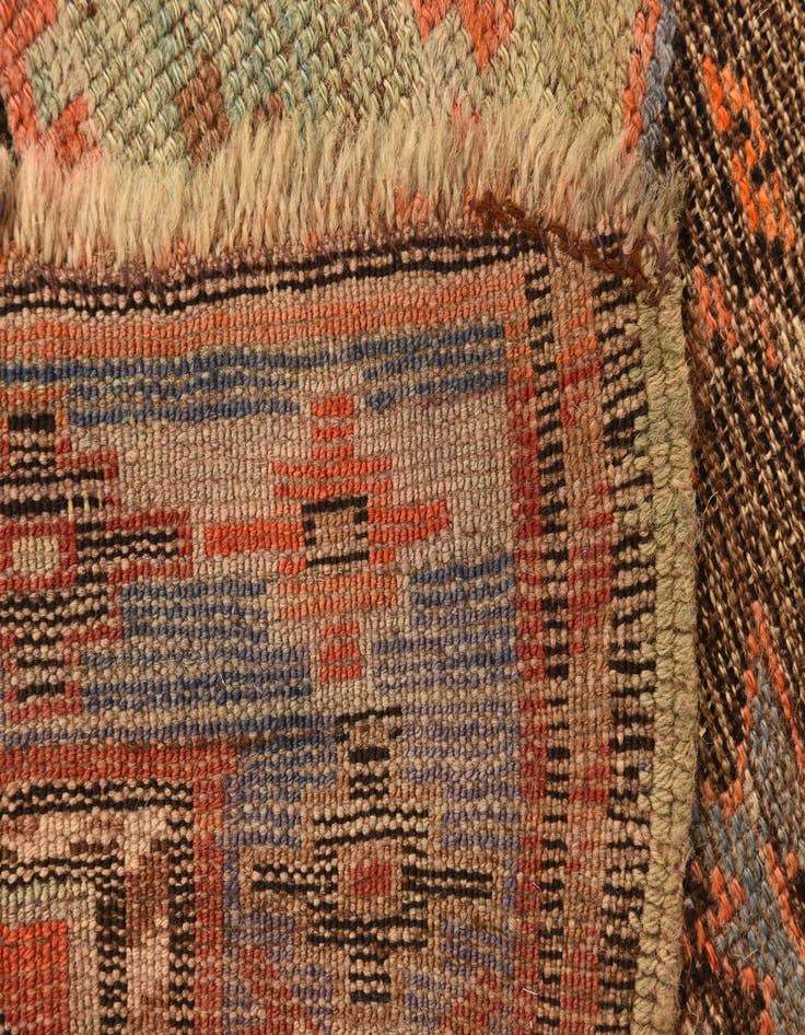 Detail image of  3' 8 x 7' 7  Hand Knotted Hamedan Persian Wool Runner Rug
