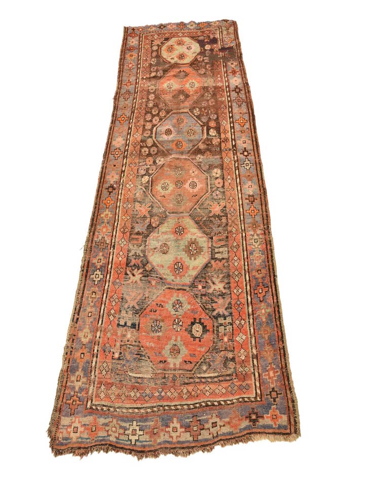 Detail image of  3' 8 x 7' 7  Hand Knotted Hamedan Persian Wool Runner Rug