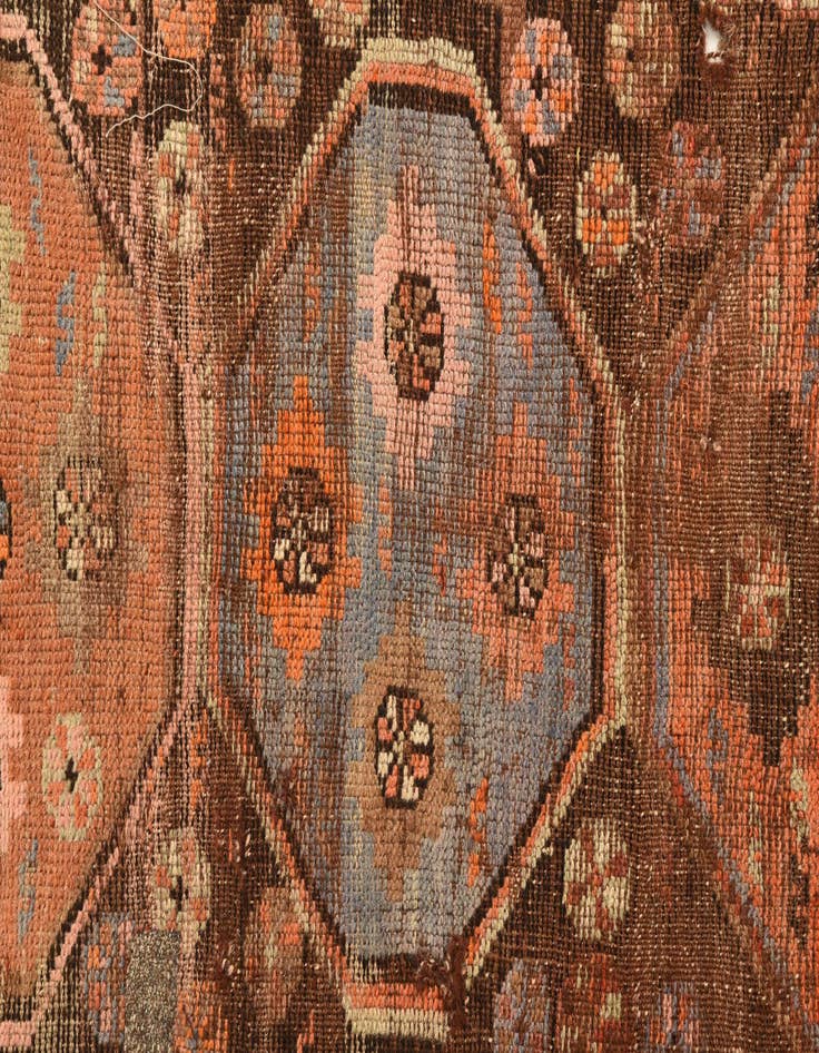 Detail image of  3' 8 x 7' 7  Hand Knotted Hamedan Persian Wool Runner Rug