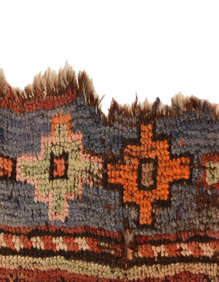 Detail image of  3' 8 x 7' 7  Hand Knotted Hamedan Persian Wool Runner Rug