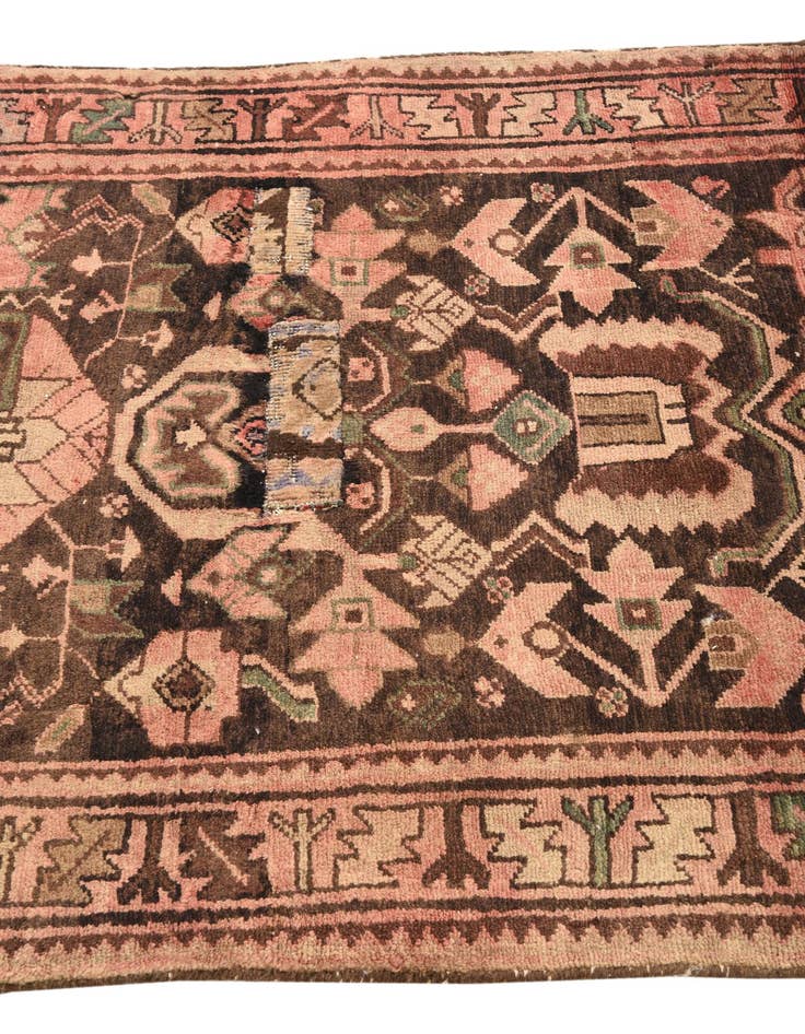 Detail image of  3' 7 x 9'  Hand Knotted Hamedan Persian Wool Runner Rug