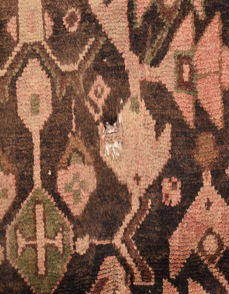 Detail image of  3' 7 x 9'  Hand Knotted Hamedan Persian Wool Runner Rug