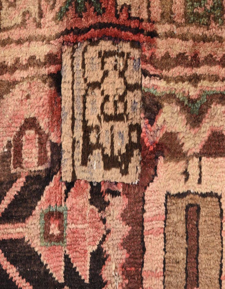 Detail image of  3' 7 x 9'  Hand Knotted Hamedan Persian Wool Runner Rug