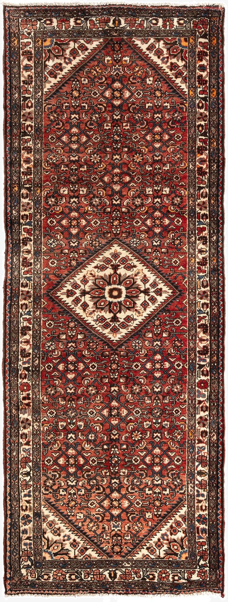  3' 10 x 9' 11 Hamedan Wool Runner Rug
