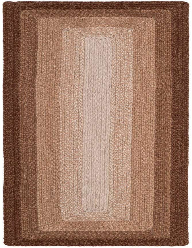 A 6 ft runner rug with a modern braided design in varying shades of brown and tan, suitable for a hallway.