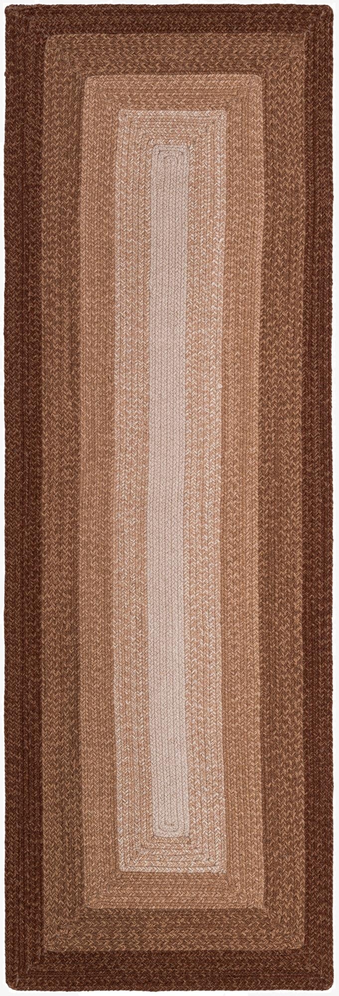  2' 7 x 8'  Hand Hand Braided Wool Runner Rug