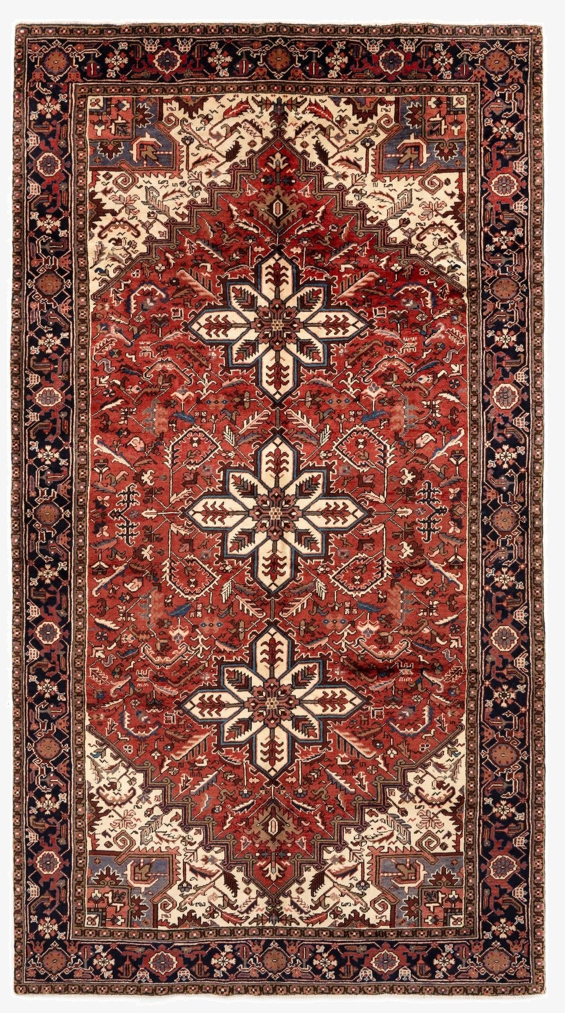  6' 7 x 12' 4 Heriz Wool Runner Rug
